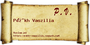 Pákh Vaszilia névjegykártya